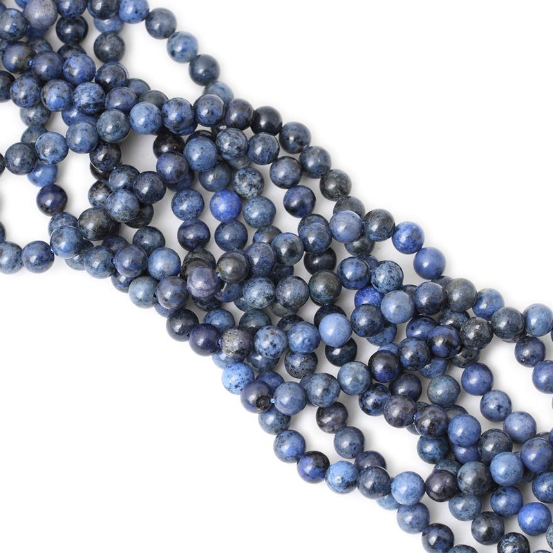 CHEAVIAN 45PCS 8mm Natural Dumortierite Gemstone Round Loose Stone Beads for Jewelry Making Crafts Design 1 Strand 15" - Image 4